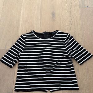 Chic Striped Women's Tee - Black and White